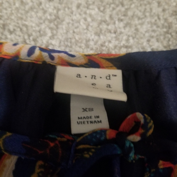 A New Day (Target) size XS long navy with colorful floral dress.Wear on vacation - Picture 3 of 5